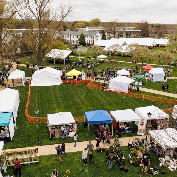 A-Day Vendors set up on the quad