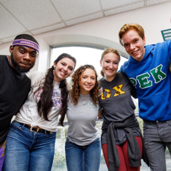 A group of sorority and fraternity students.