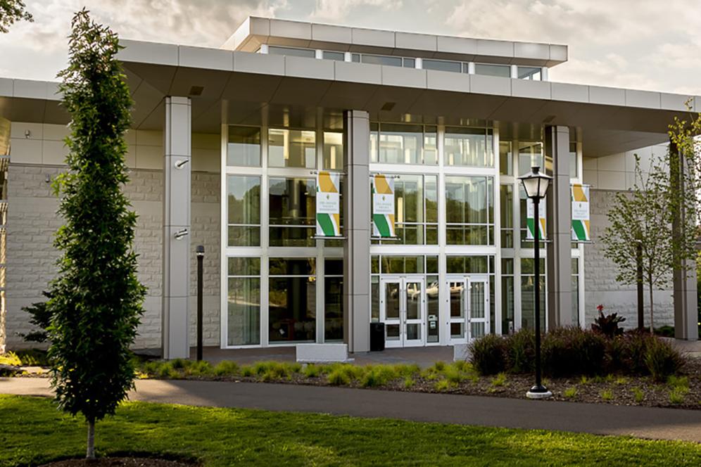 Life Sciences Building during sunrise