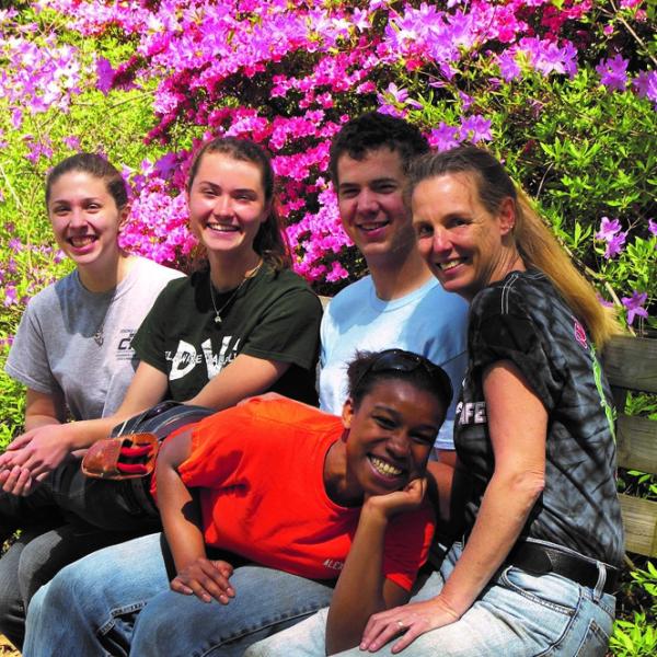 A group of students on campus